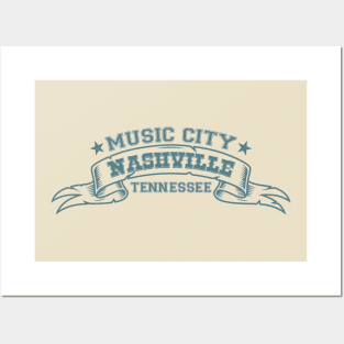 Nashville Tennessee Music City Posters and Art